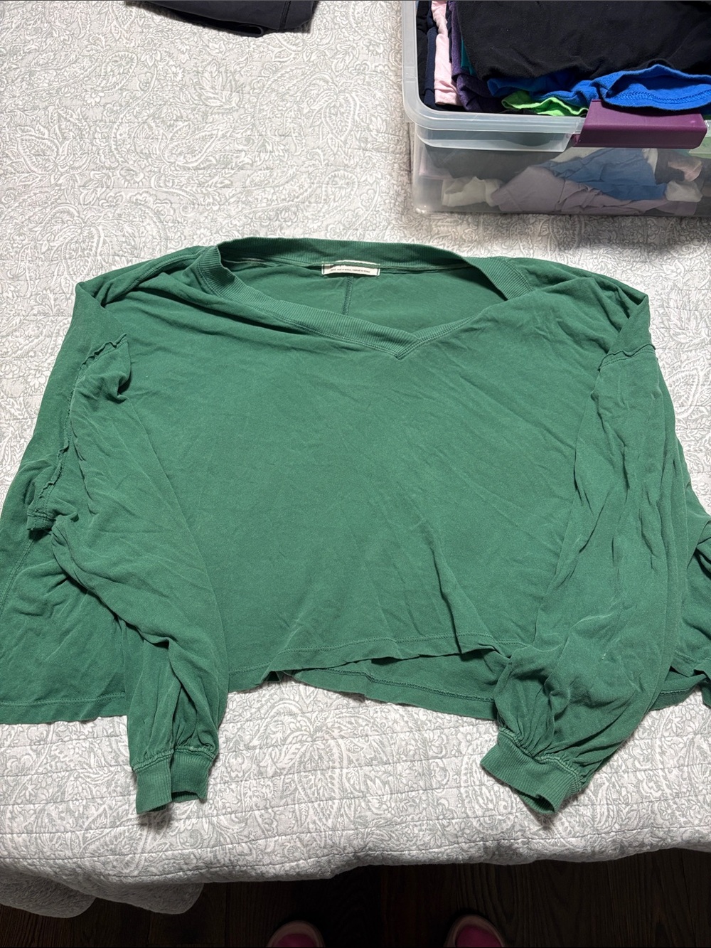 Free People Crop Long sleeve tee